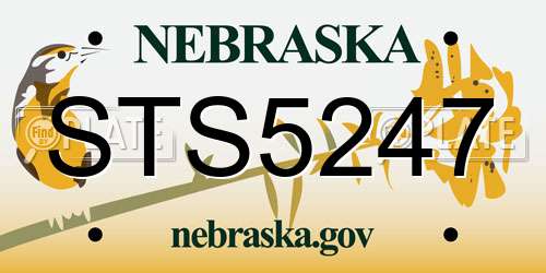 STS5247 Nebraska License Plate