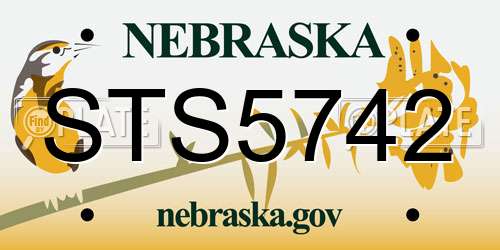 STS5742 Nebraska License Plate