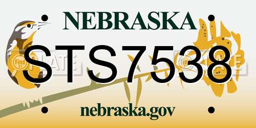 STS7538 Nebraska License Plate