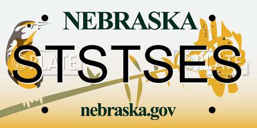 STSTSES Nebraska License Plate