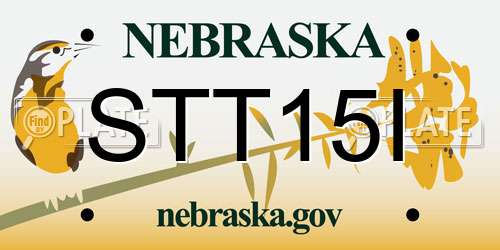 STT15I Nebraska License Plate