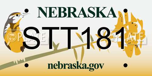 STT181 Nebraska License Plate