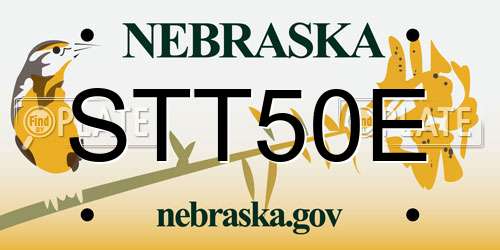 STT50E Nebraska License Plate
