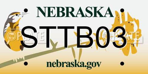 STTB03 Nebraska License Plate