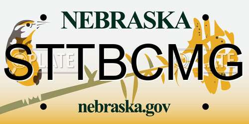 STTBCMG Nebraska License Plate