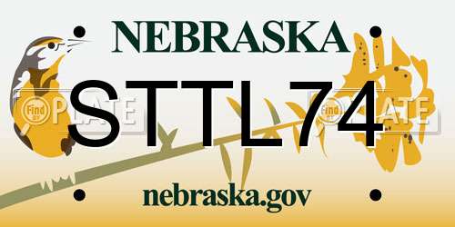 STTL74 Nebraska License Plate