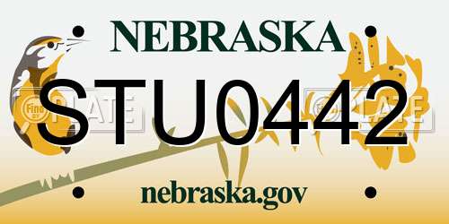 STU0442 Nebraska License Plate