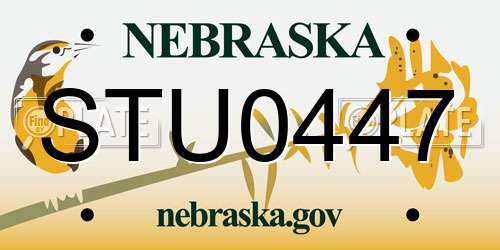 STU0447 Nebraska License Plate