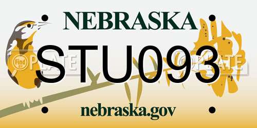 STU093 Nebraska License Plate