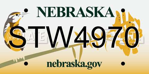STW4970 Nebraska License Plate