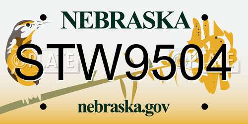 STW9504 Nebraska License Plate