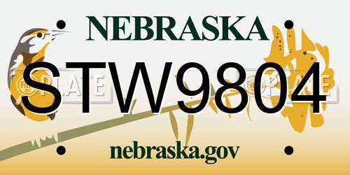 STW9804 Nebraska License Plate