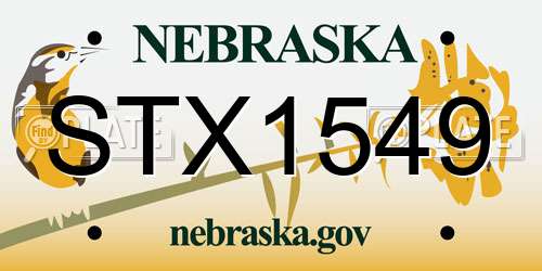 STX1549 Nebraska License Plate