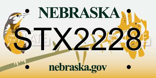 STX2228 Nebraska License Plate