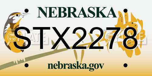 STX2278 Nebraska License Plate