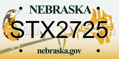 STX2725 Nebraska License Plate