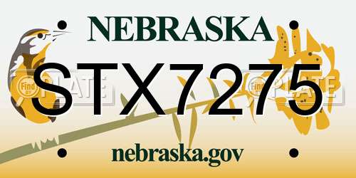 STX7275 Nebraska License Plate