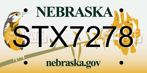 STX7278 Nebraska License Plate