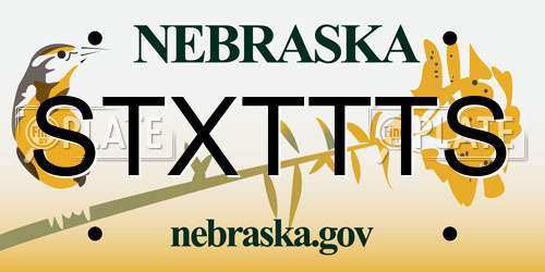 STXTTTS Nebraska License Plate