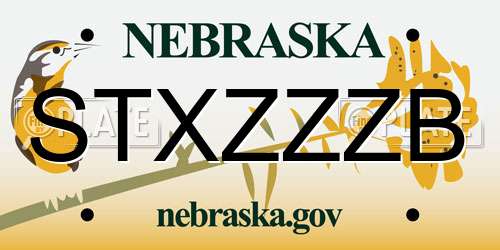 STXZZZB Nebraska License Plate