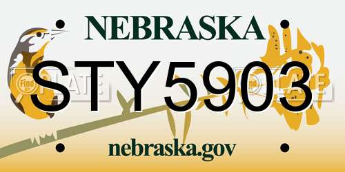 STY5903 Nebraska License Plate