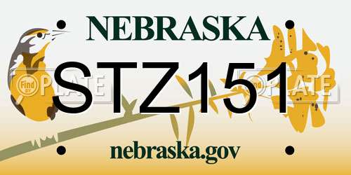 STZ151 Nebraska License Plate