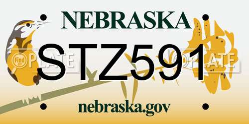STZ591 Nebraska License Plate