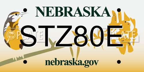 STZ80E Nebraska License Plate