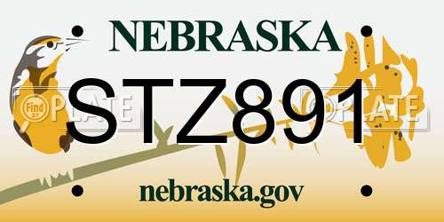 STZ891 Nebraska License Plate