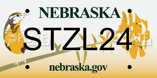 STZL24 Nebraska License Plate