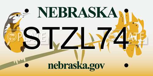 STZL74 Nebraska License Plate