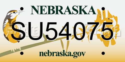 SU54075 Nebraska License Plate