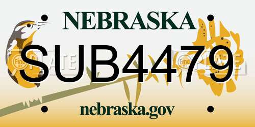 SUB4479 Nebraska License Plate