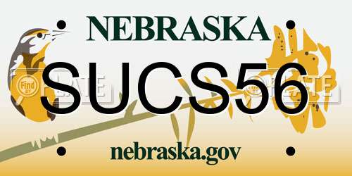 SUCS56 Nebraska License Plate