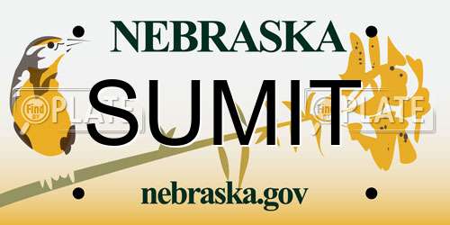 SUMIT Nebraska License Plate