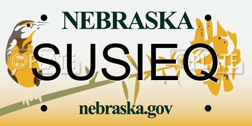 SUSIEQ Nebraska License Plate