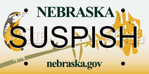 SUSPISH Nebraska License Plate