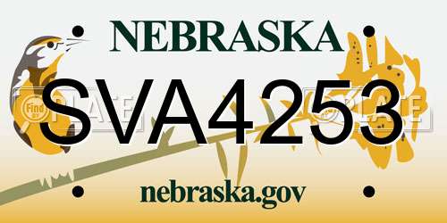 SVA4253 Nebraska License Plate