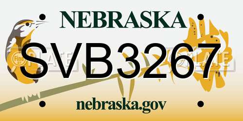 SVB3267 Nebraska License Plate