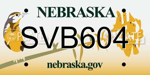 SVB604 Nebraska License Plate