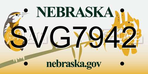 SVG7942 Nebraska License Plate