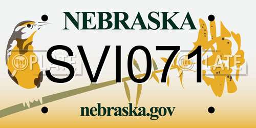 SVI071 Nebraska License Plate