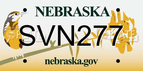 SVN277 Nebraska License Plate