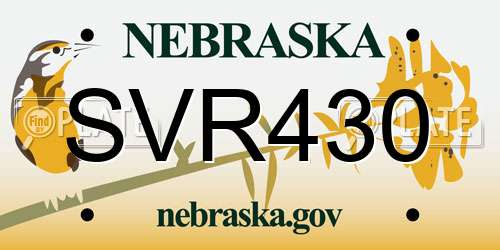 SVR430 Nebraska License Plate
