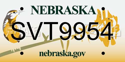 SVT9954 Nebraska License Plate
