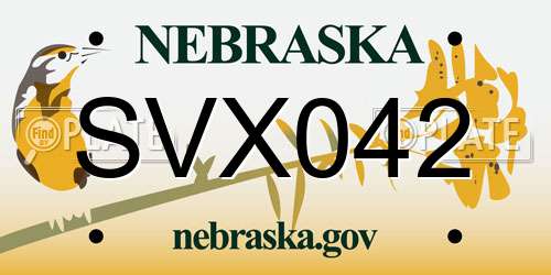 SVX042 Nebraska License Plate