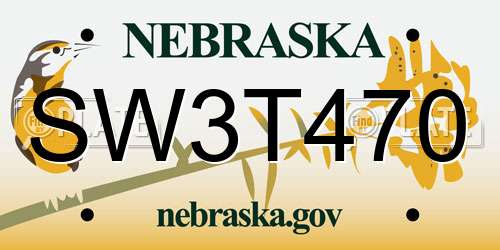 SW3T470 Nebraska License Plate