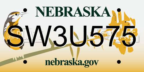 SW3U575 Nebraska License Plate