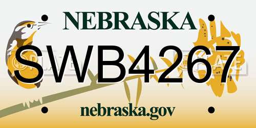 SWB4267 Nebraska License Plate