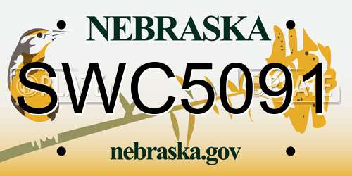 SWC5091 Nebraska License Plate